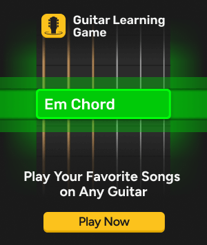 is hard guitar learn Em chord strum timing game play of Guitar Learning Game Mobile
