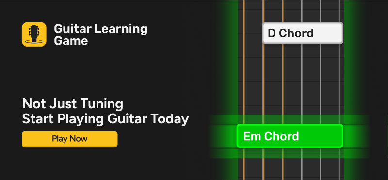 is hard guitar learn Em chord strum timing game play of Guitar Learning Game Any Guitar